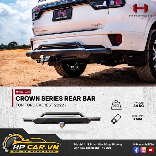 CROWN SERIES REAR BAR FOR FORD EVEREST 2022+