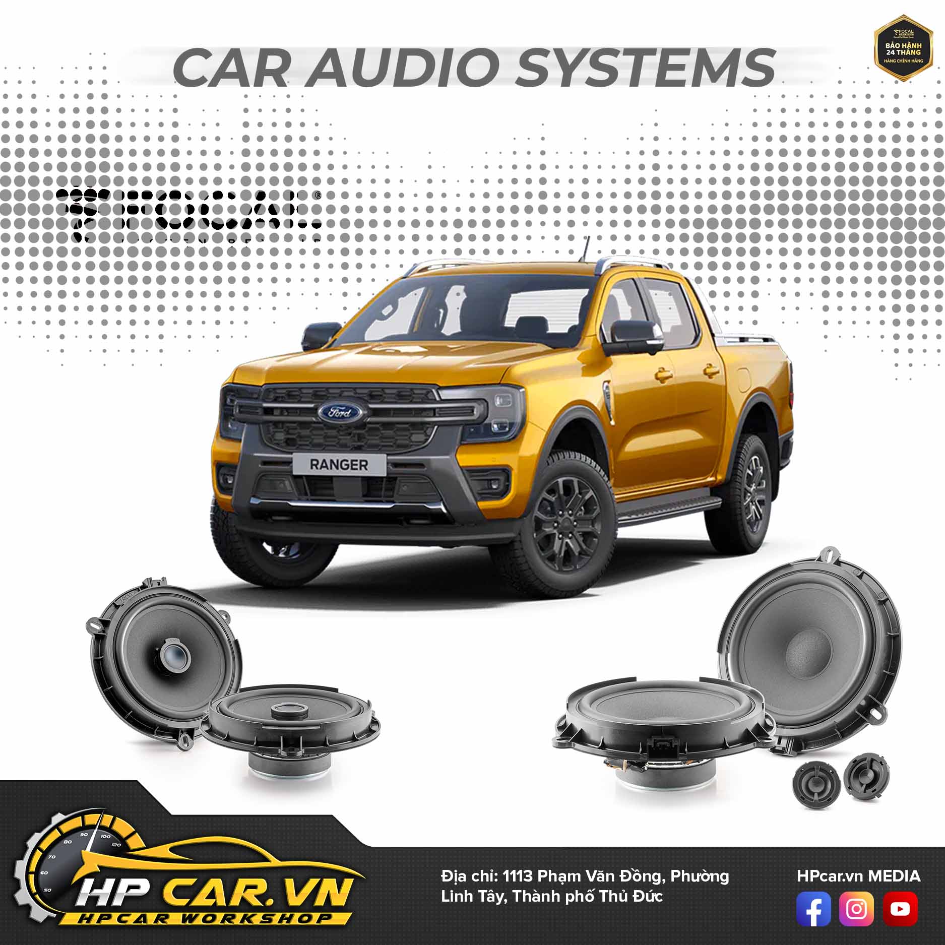 Focal inside Ford Ranger 17 Lắp đặt Focal inside cho Ford Ranger