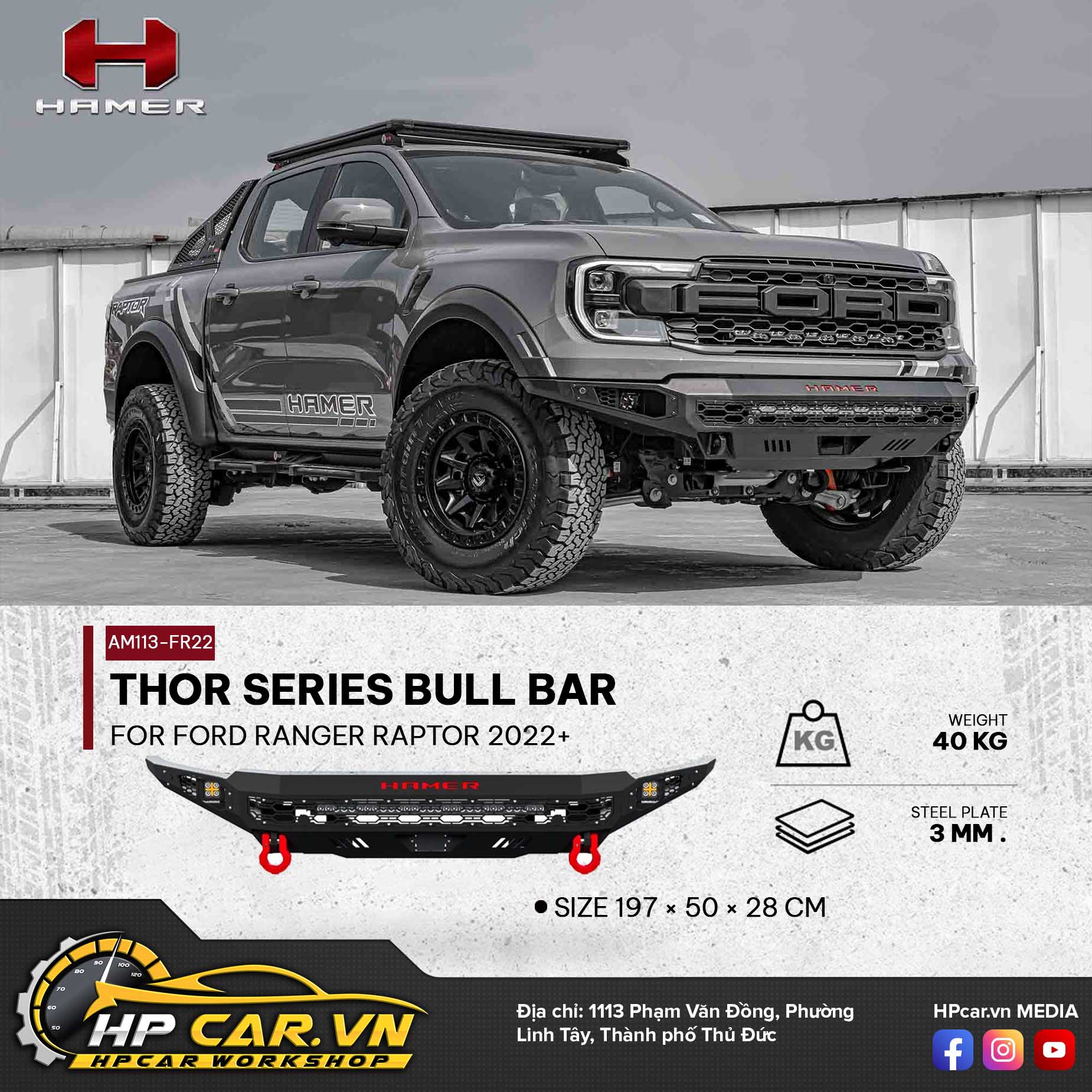 thor series bull bar for ford ranger raptor 2022 hpcar 1