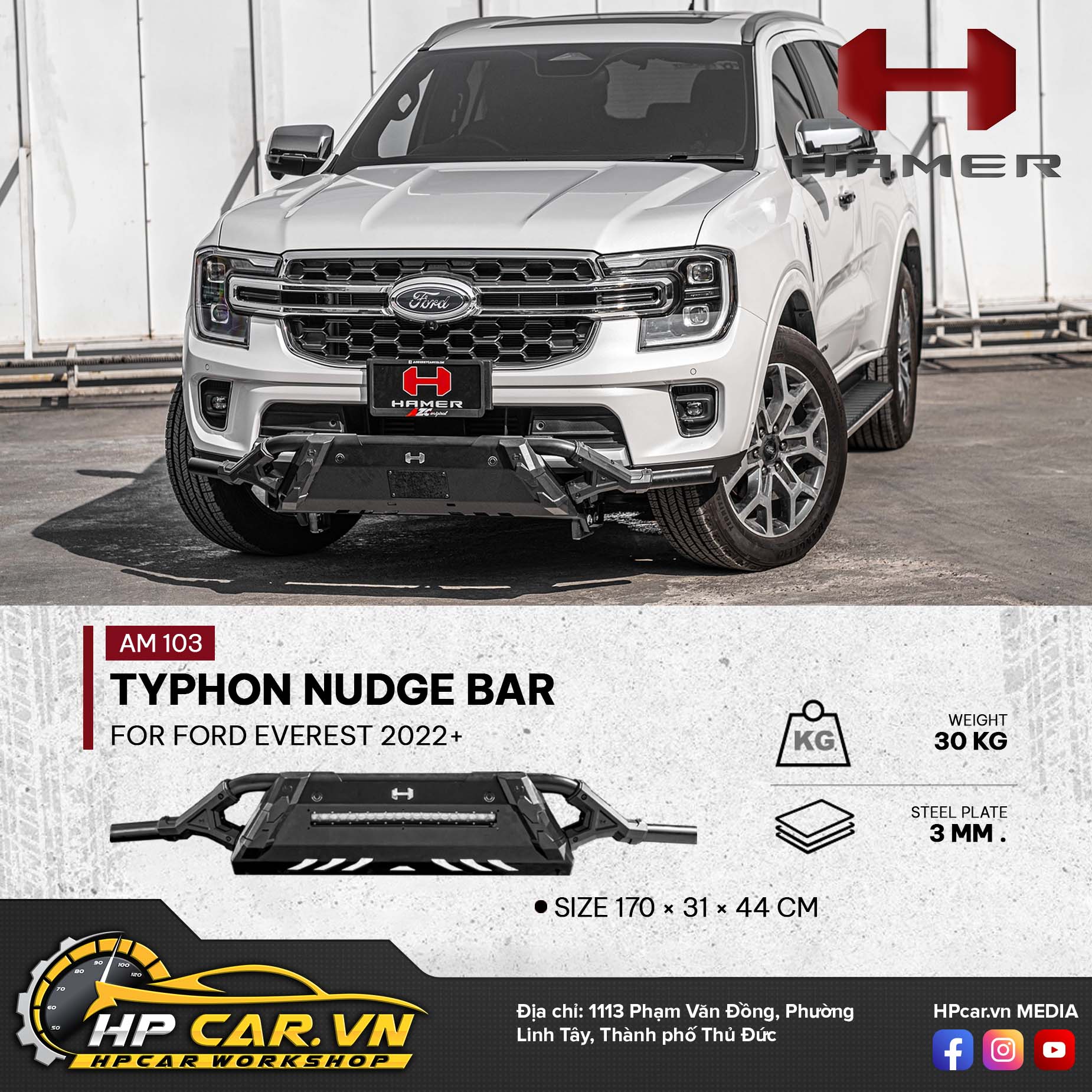 TYPHON NUDGE BAR FOR FORD EVEREST 2022+