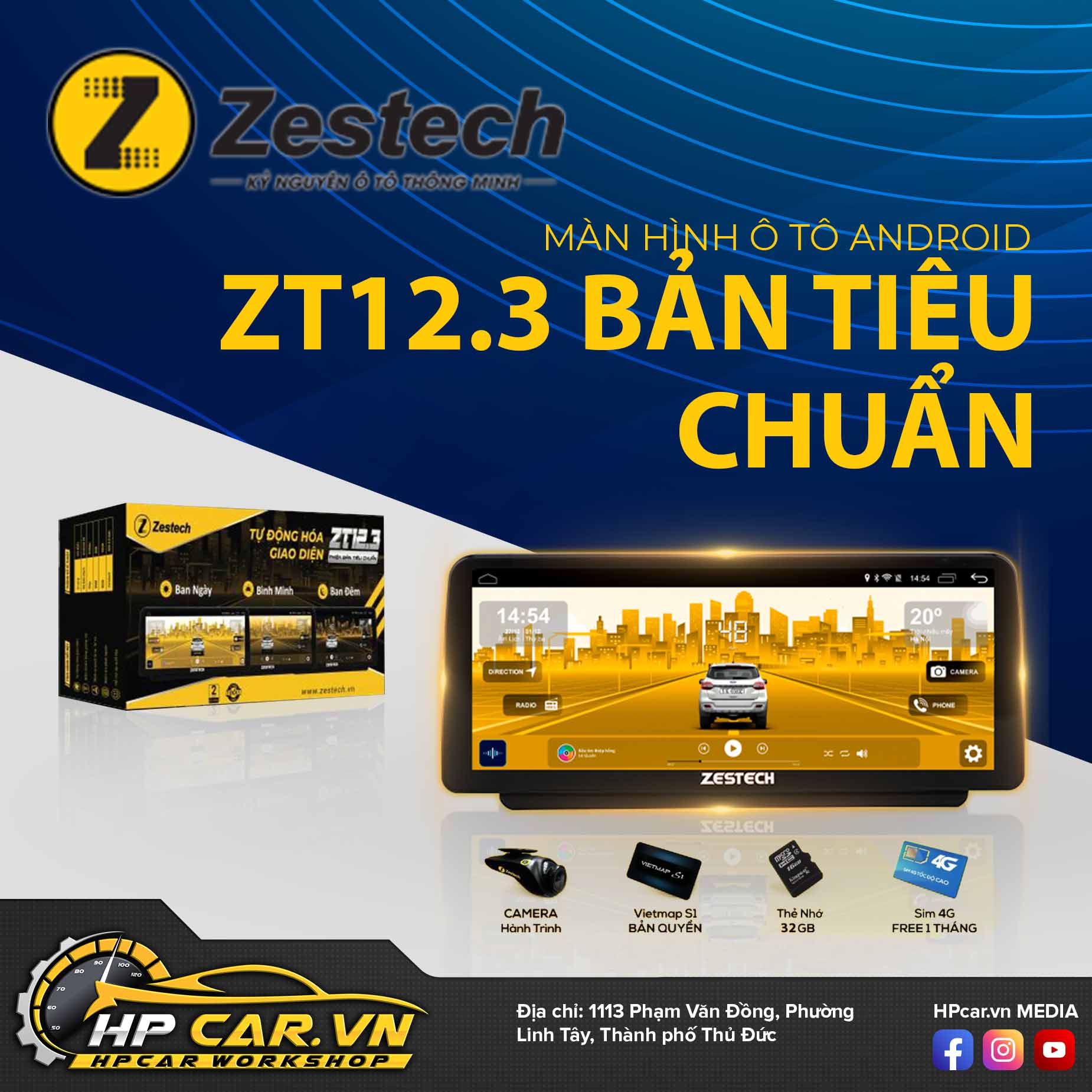 màn hình Zestech ZT12.3 Bản tiêu chuẩn